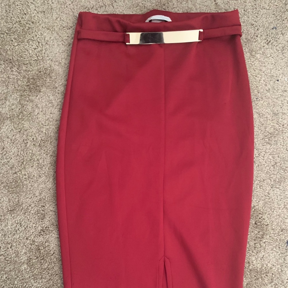 Red Bodycon Pencil Skirt